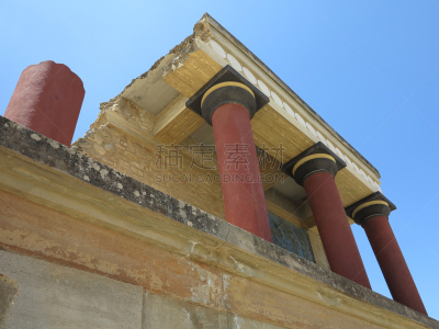 宫殿,克诺塞斯,minoan,希腊,伊拉克里翁,古代文明,克里特岛,水平画幅,建筑,古代
