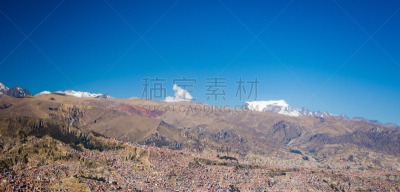 奥尔托,都市风景,玻利维亚,拉巴斯,南美,天空,雪,古老的,干的,殖民地式