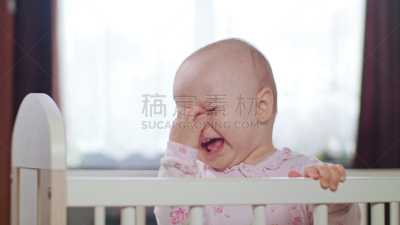 家庭生活,婴儿床,婴儿,保险箱,白色,纯洁,女婴,头像,住宅房间