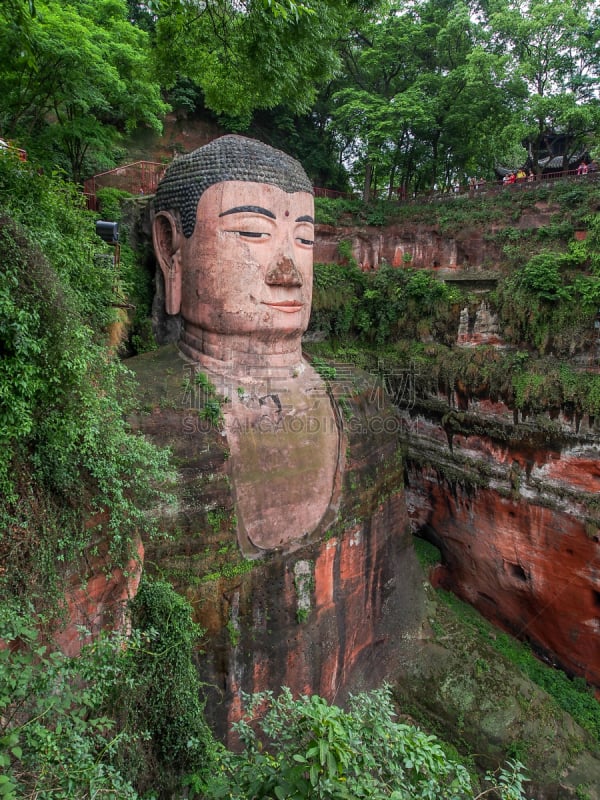 大菩萨,乐山,成都,最大,垂直画幅,巨大的,旅行者,户外,非凡的