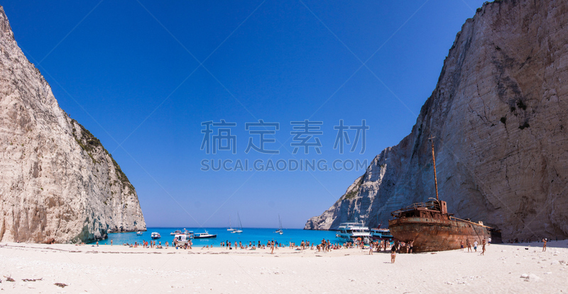 海滩,全景,扎金索斯,海洋,水平画幅,沙子,旅行者,夏天,户外