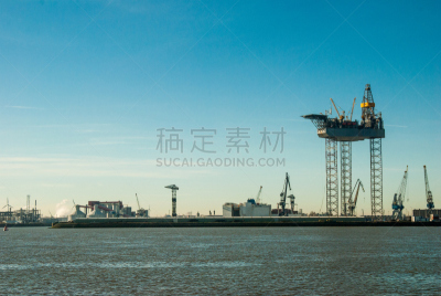 城市天际线,钻油机,浮式采油平台,石油开采平台,采油平台,钻井,炼油厂,鹿特丹,钻探设备,建筑平台