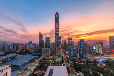 深圳,曙暮光,深圳京基100,双叶区,绿色建筑,曼哈顿中心,积雨云,广东省,前景聚焦,顶部