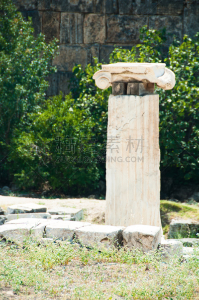 棉花堡,希拉波利斯,过去,极简构图,古老的,土耳其,垂直画幅,古代文明,绿色,古代