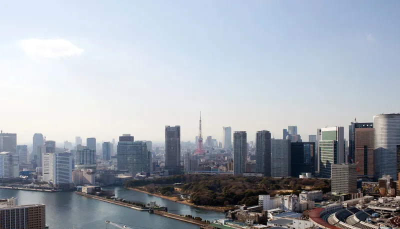 都市风景 东京 天空 公园 东京塔 水平画幅 无人 全景 城市天际线 日本图片素材下载 稿定素材