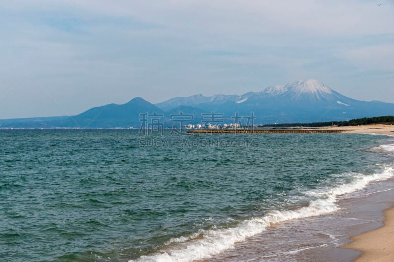 风景,山,daisen,日本,海滩,鸟取,旅途,安静,纯净,本州岛中国地区