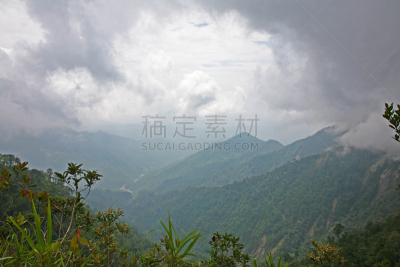 京那峇鲁山,山,云景,山麓,京那巴鲁山国家公园,婆罗洲岛,自然,水平画幅,无人,山顶