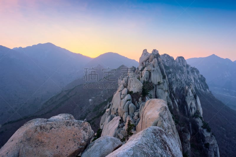 岩石,国家公园,看风景,南,雪岳山,巨石,韩国,朝鲜半岛,植物,石头