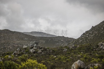 科雷曼德,西开普省,南非,风景,克拉伦斯,山,桨叉架船,月桂树,在之间,驾车