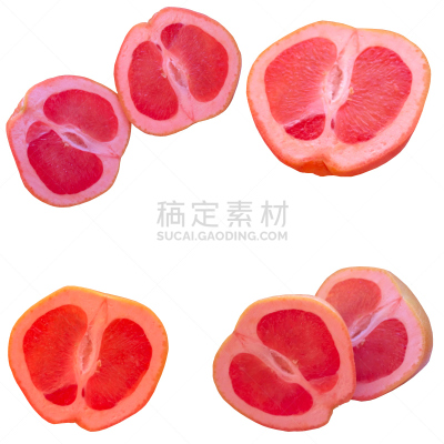 葡萄柚,粉柚,黄色,复叶,白色背景,清新,食品,图像,素食,组物体