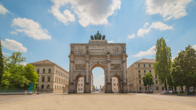 慕尼黑,普拉图克赛,胜利门,玛丽恩广场,凯旋门,拱门,triumphal arch,纪念物,巴伐利亚,维多利亚