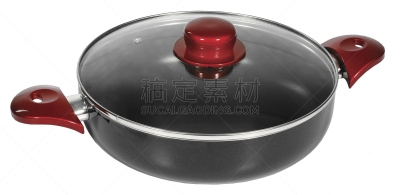 锅,分离着色,白色背景,餐具,新的,水平画幅,银色,无人,家庭生活,膳食