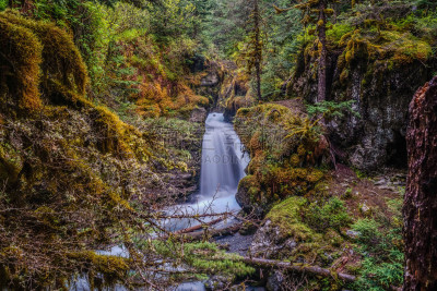 埃法特岛,mele cascades waterfall,格德伍德,自然,美国,水平画幅,瀑布,无人,阿拉斯加,户外