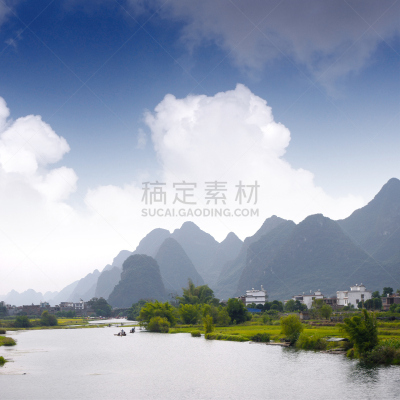 遇龙河,阳朔,桂林,无人,户外,方形画幅,漂流,摄影