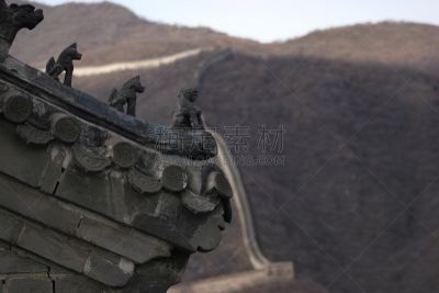 塔,长城,2008,水平画幅,墙,无人,要塞,非凡的,彩色图片,东