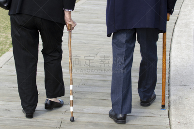 女人,棍,手杖,老年男人,木制,大步行走,流动的行人,拐杖,刹车,替代疗法
