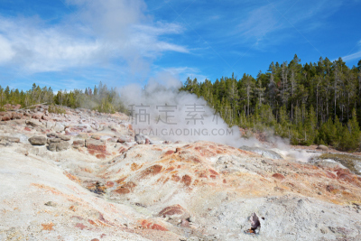 诺里斯间歇泉盆地,蓝宝石池,火山喷口,间歇泉,黄石公园,温泉,怀俄明,公园,美国西部,水平画幅