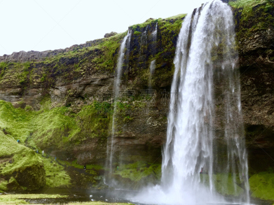 seljalandsfoss waterfall,瀑布,冰岛国,小路,在之后,人,自然,水,旅游目的地,水平画幅