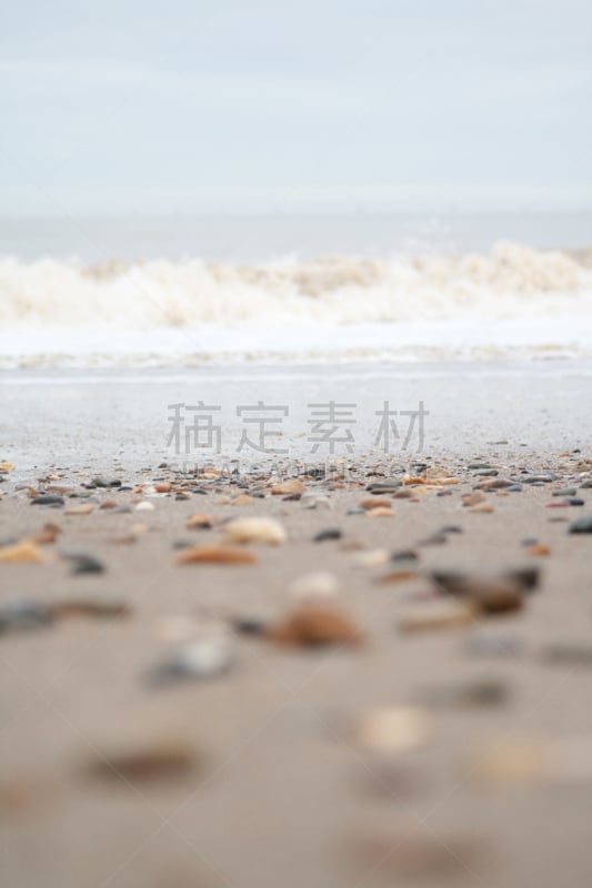 鹅卵石,海浪,垂直画幅,选择对焦,水,天空,褐色,沙子,无人,户外