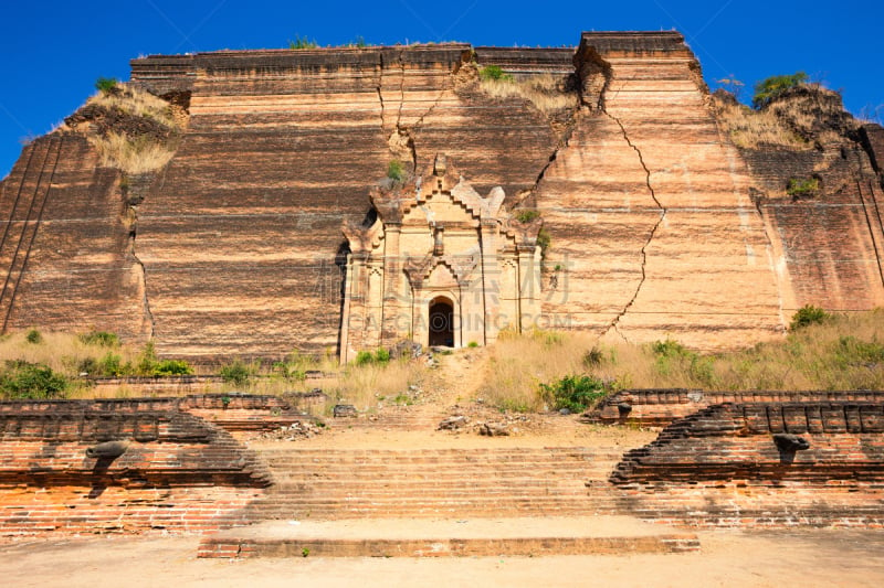 宝塔,明宫宝塔,缅甸,欣毕梅佛塔,旅游目的地,水平画幅,建筑,无人,蓝色,建筑外部