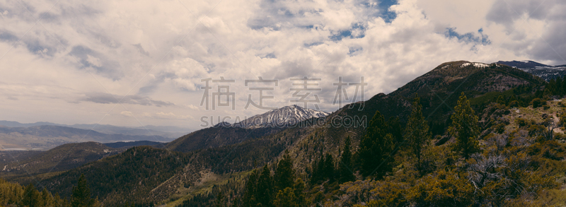 戏剧性的天空,山,全景,玫瑰,暴风雨,水平画幅,雪,无人,阶调图片,松科