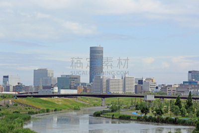 城镇,天空,公园,水平画幅,建筑,无人,城市天际线,日本,户外,建筑结构