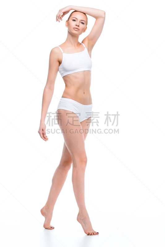 苗条,女人,全身像,背景分离,肖像,青年女人,时装模特,注视镜头,美人