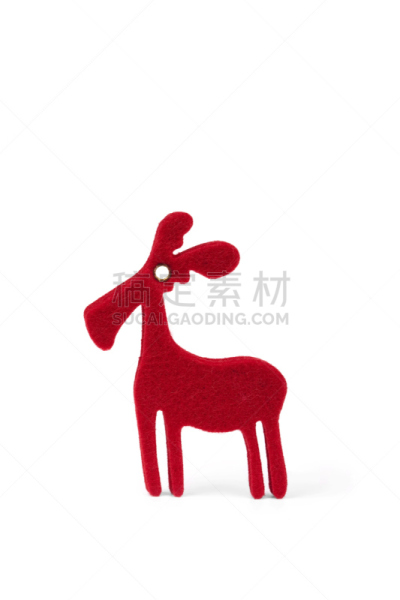 无人,红色,白色背景,背景分离,垂直画幅,图像,节日,影棚拍摄,红鼻子驯鹿