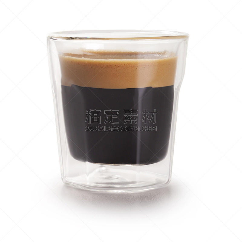 浓咖啡,小酒杯,背景分离,玻璃,玻璃杯,咖啡,褐色,芳香的,奶油,饮料