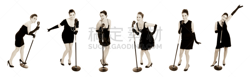 女人,数字6,连衣裙,黑色,奥黛丽赫本,卡拉ok,歌手,仅成年人,青年人,魅力