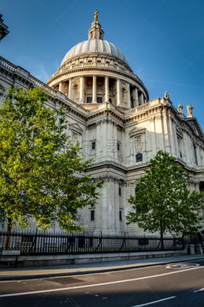英格兰,英国,大教堂,伦敦,圣保罗市,英国国教,垂直画幅,天空,教堂,无人