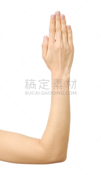 女人,手,白色背景,羊毛帽,分离着色,停止手势,垂直画幅,四肢,安全,仅成年人