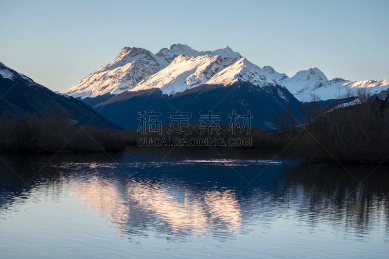 自然,水平画幅,新西兰,山,格林诺奇,奥塔哥地区,雪山,地形,户外,冬天