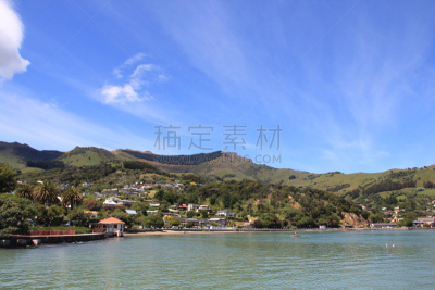 新西兰,akaroa,自然,水,天空,水平画幅,云,地形,山,无人