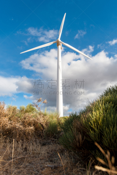 山,磨坊,发电站,升压站,可持续生活方式,风轮机,风力,垂直画幅,天空,风