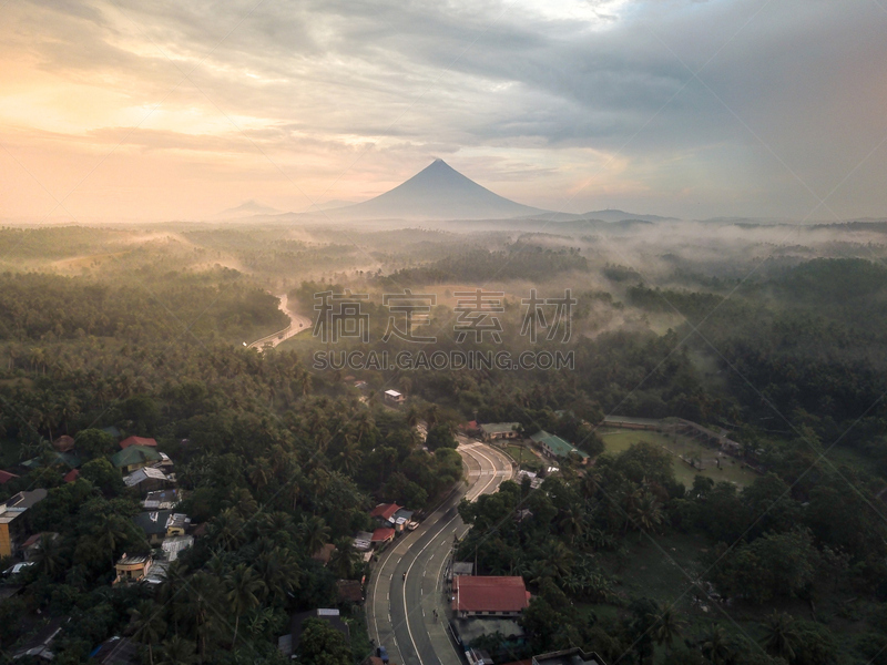 火山,图像,美,无人,马尔地马荣火山,简单生活,雾,菲律宾,户外,水平画幅