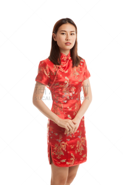 旗袍,女孩,垂直画幅,美,新的,美人,青年人,白色,中国,传统服装