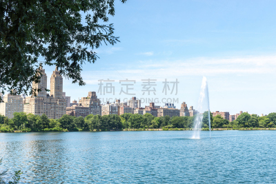 水库,杰奎琳肯尼迪,纽约,中间部分,顶部,公园,现代,池塘,小的,商业金融和工业