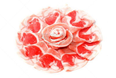 猪肉,生食,分离着色,白色背景,涮涮锅,寿喜烧,餐具,水平画幅,肉,热