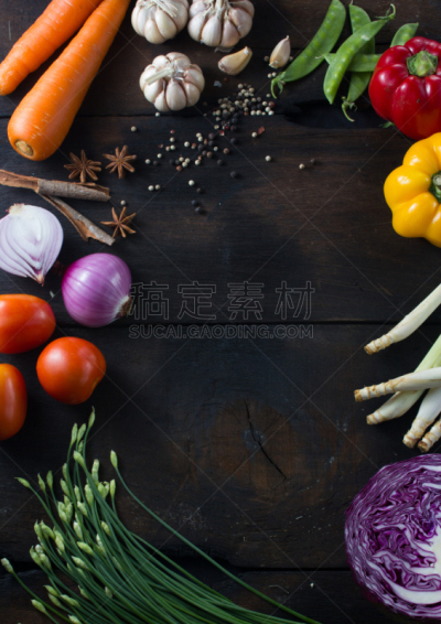 成分,垂直画幅,寒冷,迷你型玉米,无人,洋葱,西红柿,红色,茄子,2015年