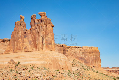 拱门国家公园,红色,滑石小道,名声,三个物体,林荫路,小路,派克大街,排列,发现