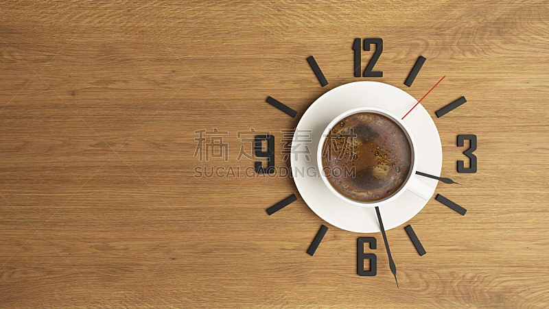 钟,设计师,概念,咖啡杯,背景,纹理效果,早晨,饮料,想法