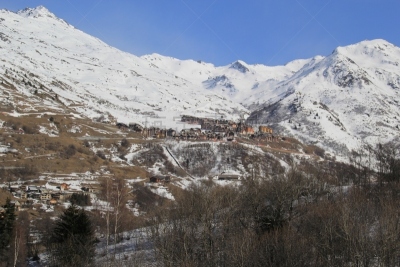 法尔梅尼尔,高处,法国,山脉,滑雪场,梵尔默尔,非滑雪场地的滑雪,雪板,滑雪坡,天空