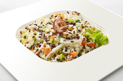 鱼类,蔬菜,米饭沙拉,胡瓜,胡萝卜,水平画幅,开胃品,膳食,海产,莴苣
