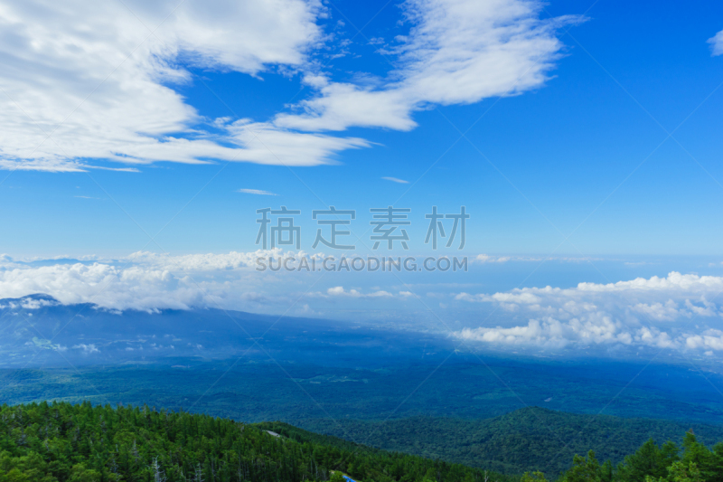 富士山,夏天,看风景,富士箱根伊豆国立公园,静冈县,天空,里山,休闲活动,水平画幅,早晨