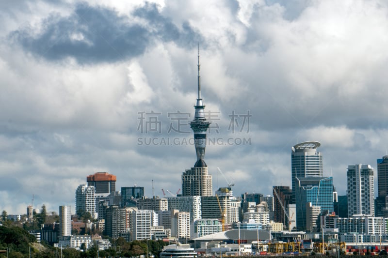 奥克兰,新西兰,都市风景,城市天际线,天空,waitemata harbour,新的,美国,水平画幅,地形