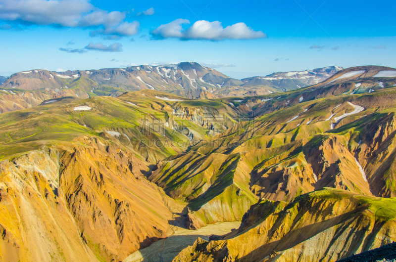 兰德玛纳,冰岛国,地形,赫克拉火山,fjallabak nature reserve,美,水平画幅,山,火山地形,夏天