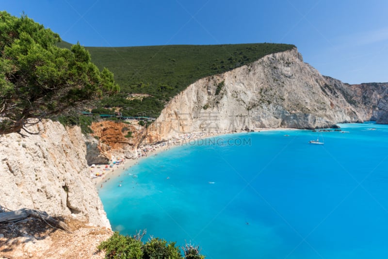 波尔图卡特斯基海滩,莱夫卡斯,水,希腊,海滩,海景,蓝色,非凡的,爱奥尼亚海,艾奥尼亚群岛