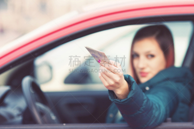 职权,司机,青年人,贞德,警察靠边停车,驾驶执照,青少年,女人,水平画幅,静止的