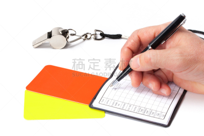 裁判,个人随身用品,前面,橄榄球,棒球裁判,黄牌,红牌,国际比赛,口哨,部分